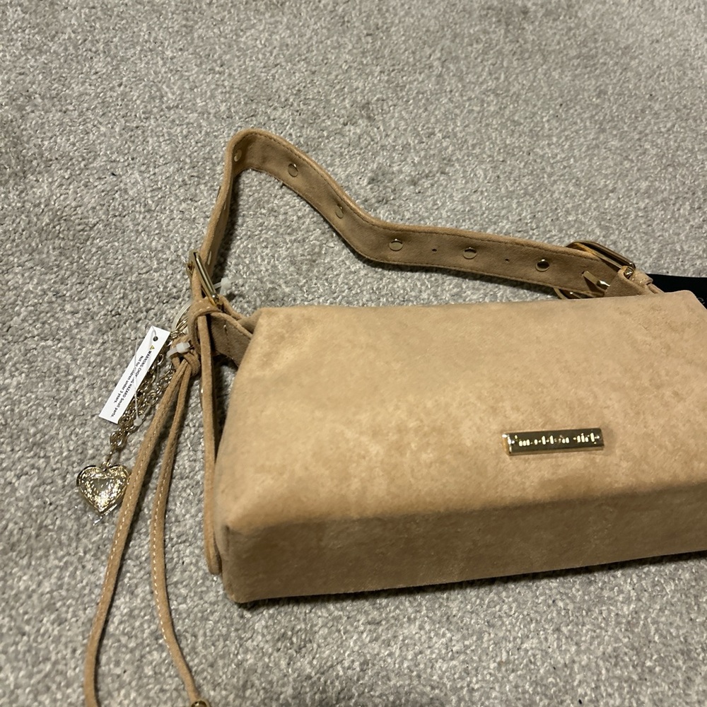 Madden Girl Tan Suede  Festival Shoulder Bag - Picture 3 of 8